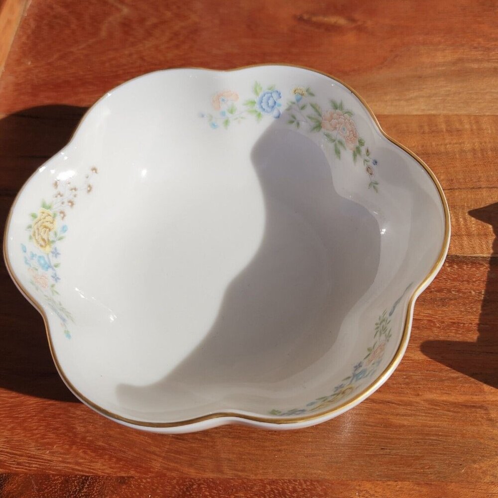 2 Gorham Cherrywood Melon Serving Bowl 5" 24Kt Gold rim snack nut dip dish - Picture 2 of 10